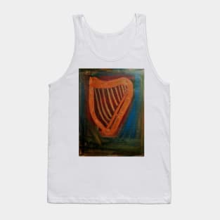 A painting  of a Irish harp Tank Top